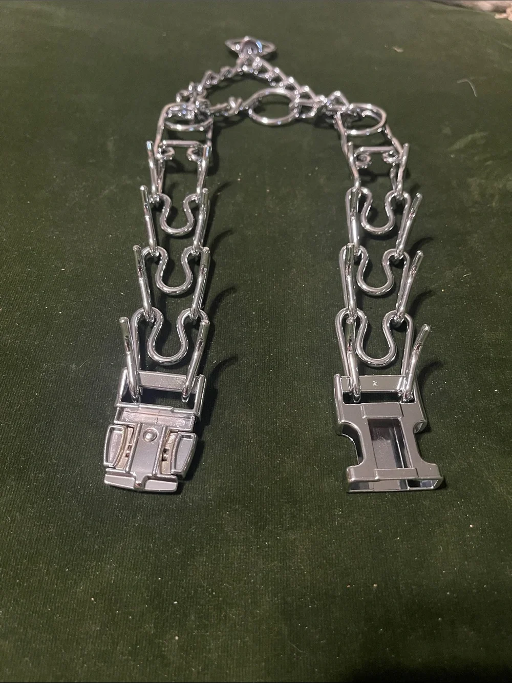 Heavy-Duty Silver Prong Training Collar for Dogs - Never Used